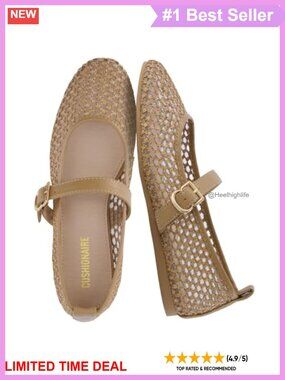 Cushionaire Gracie Mesh Mary Jane Flats Memory Foam Women's Ballet Shoes